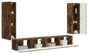 vidaXL Επιτοίχιο 4 pcs Καπνιστό Δρύς