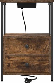 vidaXL Κομοδίνο 2 τεμ. Καπνιστό Δρύς 40 x 31 x 60 εκ.