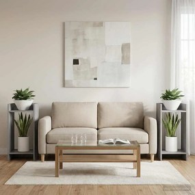 vidaXL Βάση φυτών 2 τεμ. Γκρι Sonoma 30 x 30 x 60 cm