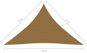 Πανί Σκίασης Taupe 5 x 5 x 6 μ. από HDPE 160 γρ./μ² - Μπεζ-Γκρι