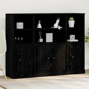 vidaXL Υψηλός ντουλάπι Μαύρη Δρυς 132x35,5x103,5 εκ Επεξεργασμένο Ξύλο