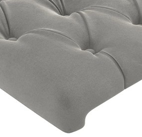 Κεφαλάρι με Πτερύγια Ανοιχτό Γκρι 163x23x118/128 εκ. Βελούδινο - Γκρι