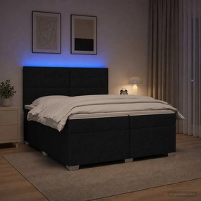 vidaXL Κρεβάτι box spring με στρώμα Μαύρο 200 x 200 cm Ύφασμα
