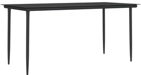 vidaXL Σετ Τραπεζαρίας Κήπου 7 τεμ. Συνθ. Ρατάν / Ατσάλι με Μαξιλάρια