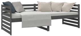 Καναπές Κρεβάτι Γκρι 80 x 200 εκ. από Μασίφ Ξύλο Πεύκου - Γκρι