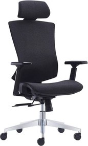 BF9600 Πολυθρόνα Γραφείου Διευθυντή, Βάση Αλουμινίου, Ύφασμα Μαύρο   1τμχ