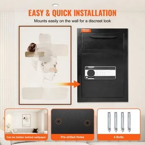 VEVOR 2.5 C Depository Safe Deposit Safe with Drop Slot Passwords and Keys