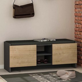 Παπουτσοθήκη Zulla Megapap χρώμα ανθρακί - sapphire oak 110x37x43εκ.