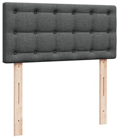 vidaXL Κρεβάτι Boxspring με Στρώμα Σκούρο Γκρι 90x190 εκ. Υφασμάτινο