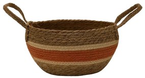 Καλάθι Ψάθινο 00.06.61095 Φ23x13cm Natural-Red Mat