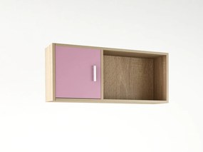 Intrahome Βιβλιοθήκη τοίχου κρεμαστή σε χρώμα δρυς-ροζ 100x30x43 Intrahomesa-00652562