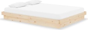 vidaXL Πλαίσιο Κρεβατιού 135 x 190 εκ. από Μασίφ Ξύλο Double