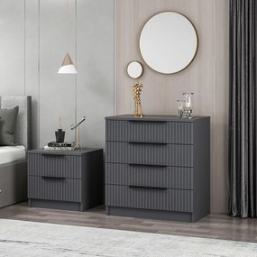 Συρταριέρα Ανθρακί KALEO 72x42x77