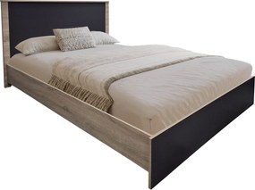 Σετ Κρεβατοκάμαρας Athos Sonoma Ανθρακί με Κρεβάτι 140x200εκ Σετ 3τεμ