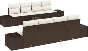 vidaXL Σετ Καναπέ Κήπου 7 pcs Καφέ και κρεμ συνθετικό ρατάν