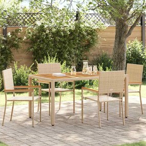 vidaXL Καρέκλες κήπου που σωριάζονται 4 pcs Κρέμα, Καφέ