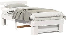 vidaXL Σκελετός Κρεβατιού Λευκό 75 x 190 cm Στερεά ξυλεία πεύκου