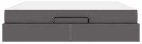 vidaXL Σκελετός κρεβατιού με στρώμα Γκρι 180 x 200 cm Τεχνητό δέρμα