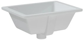 vidaXL Νιπτήρας Μπάνιου Ορθογώνιος Λευκός 39x30x18,5 εκ. Κεραμικός