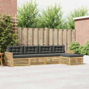 vidaXL Σειρά Καναπέ Εξωτερικού 5 pcs Άσπρο και Ανθρακί