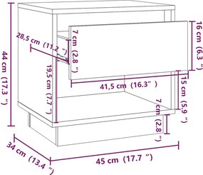 vidaXL Κομοδίνο Μαύρο 45 x 34 x 44 εκ. από Μοριοσανίδα