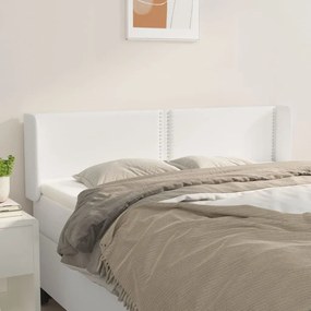 Κεφαλάρι με Πτερύγια Λευκό 147x16x78/88 εκ. Συνθετικό Δέρμα - Λευκό