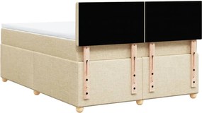 vidaXL Κρεβάτι Boxspring με Στρώμα Κρεμ 140x200 εκ. Υφασμάτινο