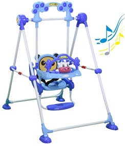 Πτυσσόμενη Κούνια Παιδική (131x80x125) Bebe Stars Cow Blue 021-181