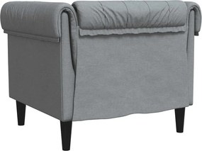 vidaXL Πολυθρόνα Chesterfield Ανοιχτό Γκρι Υφασμάτινη