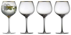 Ποτήρι Κρασιού Palermo (Σετ 4Τμχ) 12061 650ml Clear-Gold Lyngby Glass Γυαλί