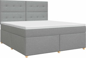 vidaXL Κρεβάτι box spring με στρώμα Ανοιχτό γκρι 160 x 200 cm Ύφασμα