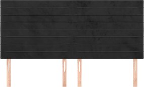 vidaXL Κεφαλάρι Μαύρο Βελούδινο 160x5x118/128 εκ.
