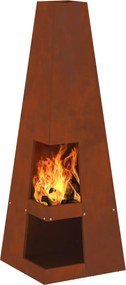 vidaXL Φωτιά σε μπολ Σκ rusty 35 x 35 x 100 εκ