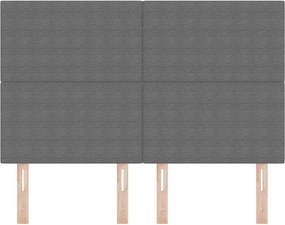 vidaXL LED κεφαλάρι με κεφαλάρι Ανοιχτό γκρι 144 cm Πολυεστέρας