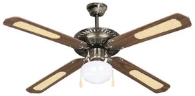 Ανεμιστήρας Οροφής 130cm Καφέ/Χρυσό 1 Φώς 70W Eurolamp Ferrara 147-29001