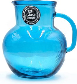 ΚΑΝΆΤΕΣ KANATA GLASS DROPS RIBBED 2,3L AQUA BLUE