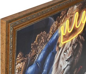 Καμβάς Home ESPRIT Μπλε Μαύρο Λεοπαρδαλί Λέων Loft 100 x 4 x 100 cm (x2)