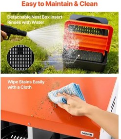 VEVOR Chicken Nesting Boxes, 6 Compartments, with Support Legs, Easy Egg Collection, Galvanized Steel and High-Strength Plastic, Roll Away Nesting Boxes for Chickens and Hens Laying Eggs, Orange