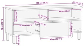 ΈΠΙΠΛΟ ΤΗΛΕΟΡΑΣΗΣ ΜΑΥΡΟ 100X33X46 ΕΚ. ΑΠΟ ΕΠΕΞΕΡΓΑΣΜΕΝΟ ΞΥΛΟ 4017664