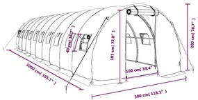 ΘΕΡΜΟΚΗΠΙΟ ΛΕΥΚΟ 30 Μ² 10 X 3 X 2 Μ. ΜΕ ΑΤΣΑΛΙΝΟ ΠΛΑΙΣΙΟ 3188053