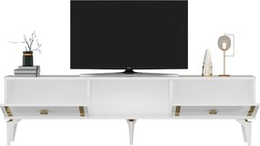 Stewehome Έπιπλο τηλεόρασης λευκό ασημί 44x29x150 cm