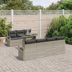 vidaXL Σετ Καναπέ Κήπου 8 pcs Ανοιχτό γκρι 100 x 55 x 73 εκ