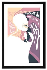 Αφίσα με παρπαστού Γυναίκα με αφιέρωση σε απαλά χρώματα - 30x45 silver
