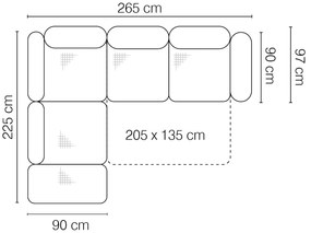 Γωνιακός καναπές Aretha-Αριστερή-Gkri