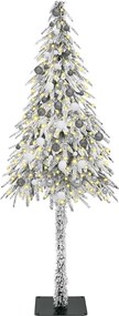 vidaXL Χριστουγεννιάτικο Δέντρο με 300 LED Λευκό 210 cm ΠΕ και Ατσάλι