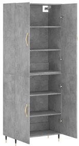 vidaXL Ντουλάπι Γκρι Σκυροδέματος 69,5x34x180 εκ. Επεξεργασμένο Ξύλο