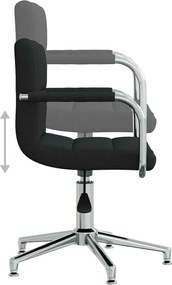 vidaXL Καρέκλα Γραφείου Περιστρεφόμενη Μαύρη Υφασμάτινη