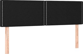 vidaXL Κρεβάτι Boxspring με Στρώμα &amp; LED Μαύρο 140x200 εκ. Υφασμάτινο
