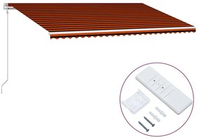 vidaXL Τέντα Συρόμενη Αυτόματη Πορτοκαλί / Καφέ 600 x 300 εκ.
