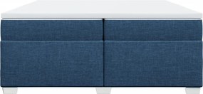 vidaXL Κρεβάτι Boxspring με Στρώμα Μπλε 200x200 εκ. Υφασμάτινο